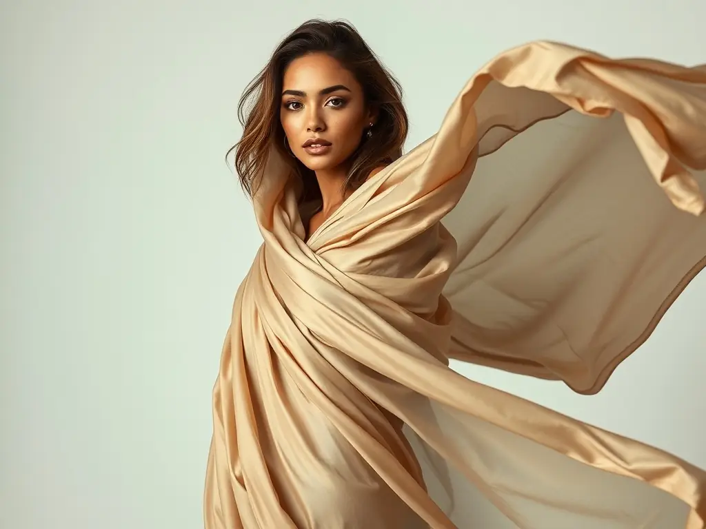 A captivating image of a model in elegant lingerie, showcasing the sophistication and allure of lingerie modeling, suitable for a high-fashion campaign.