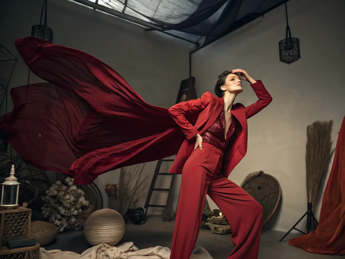 A striking image of a model in an artistic adult content setting, emphasizing the beauty and boldness of adult content modeling.